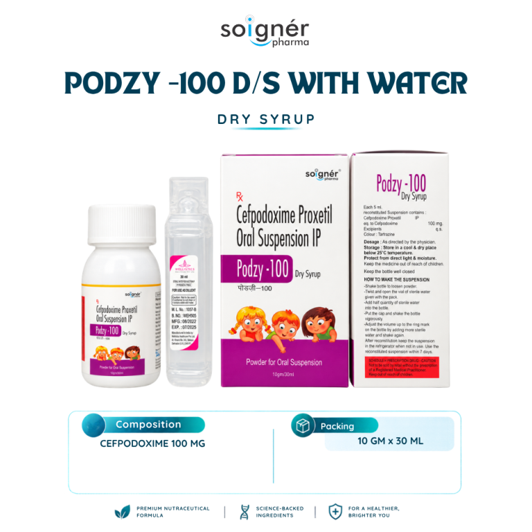 Cefpodoxime Proxetil For Oral Suspension | Podzy-100 Dry Syrup