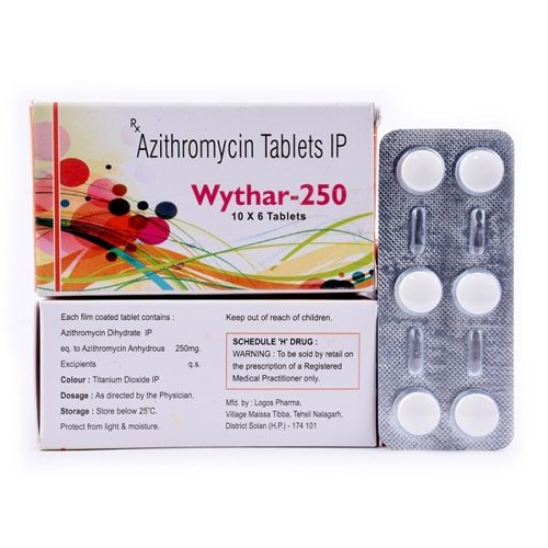 AZITHROMYCIN 250 MG TABLETS wythar-250
