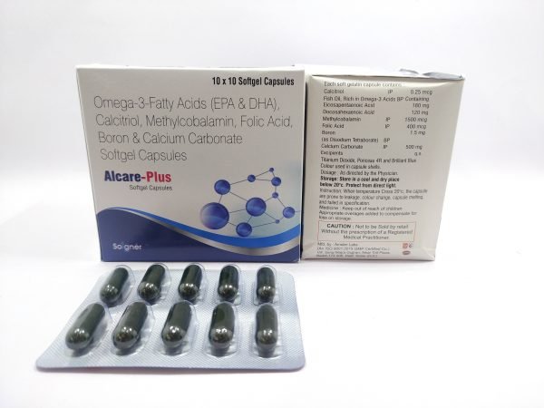 Omega 3 Fatty Acids (Epa & Dha), Calcitriol, Methylcobalamin Folic Acid, Boron & Calcium Carbonate Soft Gel Capsules