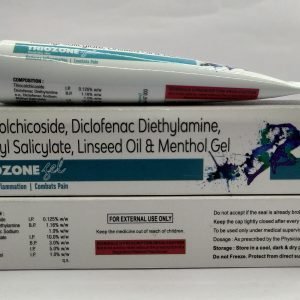 Diclofenac Diethylamine, Diclofenac Sodium, Thiocolchicoside, Linseed Oil, Methyl Salicylate & Menthol Gel